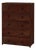 Lark 36 in. W Rectangular Wood 5 Drawer Dresser/Chest of Drawers, Walnut For Sale
