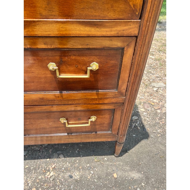 French 19th Century Louis XVI Mahogany Marble Top Secretaire For Sale - Image 12 of 12