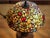 Art Nouveau Vintage Tiffany-Style Cobweb Artisanal Lead Glass Lamp With Heavy Mosaic Base For Sale - Image 3 of 13