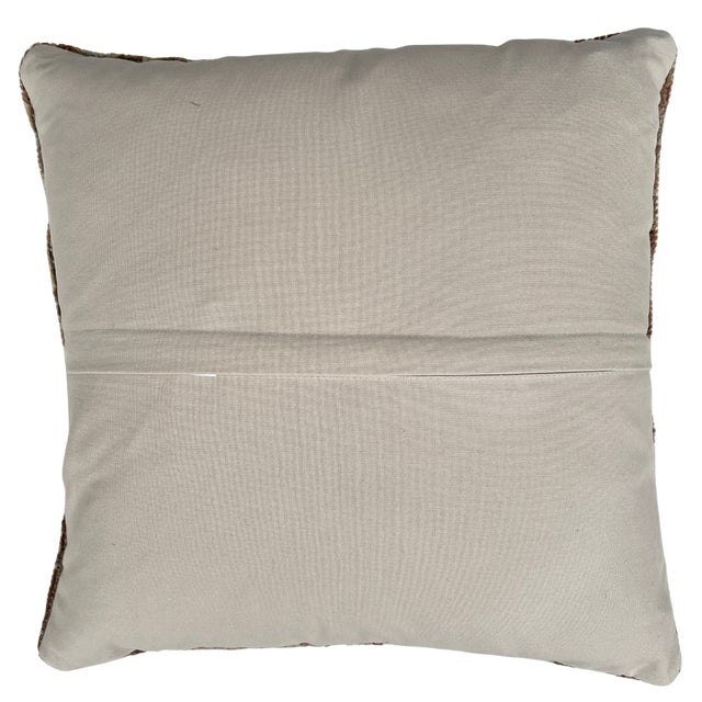 Mid 20th Century Vintage Turkish Rug Pillow For Sale - Image 5 of 5