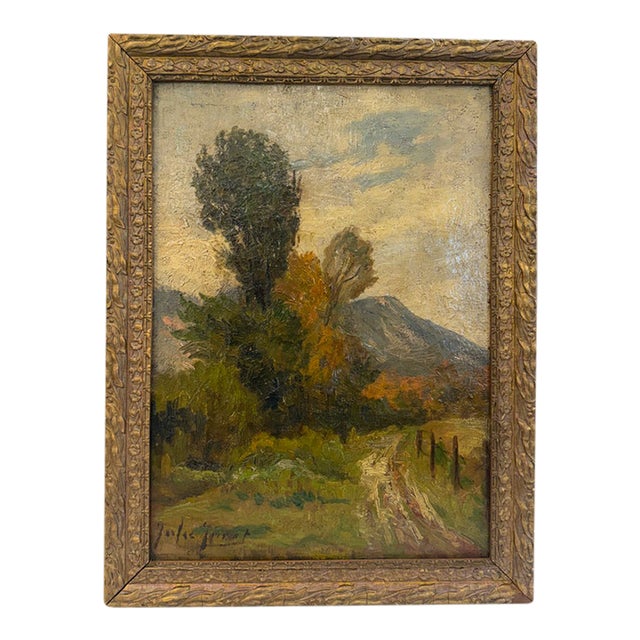 Antique Oil Painting 'Mountain Road' For Sale