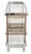 A fine Italian Modern drinks cart or bar trolley featuring an elegant three-tier rectangular frame of chrome and brass....