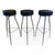 Set of three 1980s postmodern bar stools manufactured by Zeus Noto in Italy and designed by Claudio Nardi. The stools have...