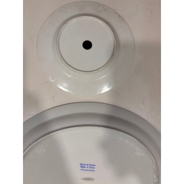 Imari Cobalt Blue and Iron-Red Japanese Floral Themed Decorative Plate Curation-Set of 9 For Sale - Image 9 of 18