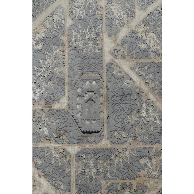 Contemporary Rug & Kilim’s Contemporary Rug With Gray Medallions & Geometric Patterns “Kian” For Sale - Image 3 of 9