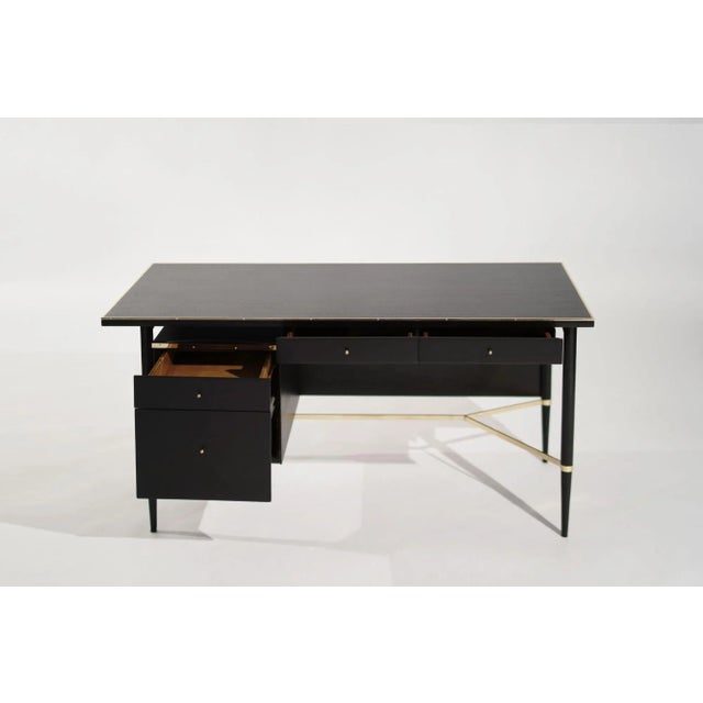 Mid-Century Modern Ebonized Mahogany Desk by Paul McCobb, Connoisseur Collection, C. 1950s For Sale - Image 3 of 12
