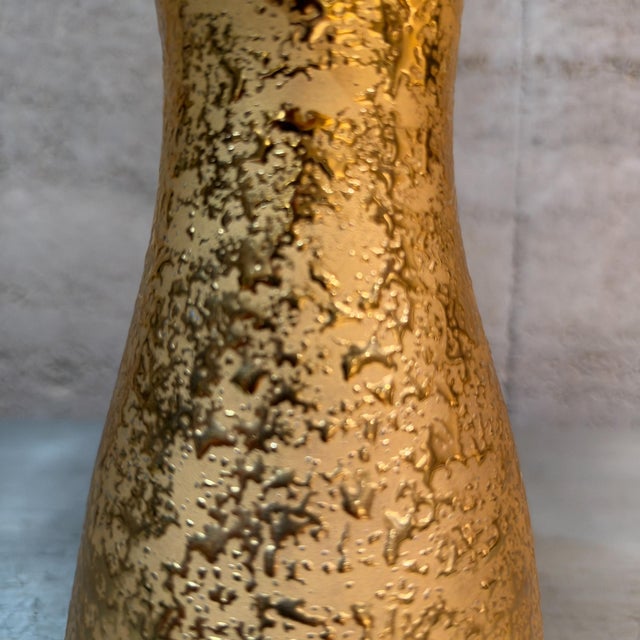 Gold Vintage Mid-Century Modern 22k Weeping Bright Gold Ceramic Pitcher Le Mieux For Sale - Image 8 of 14