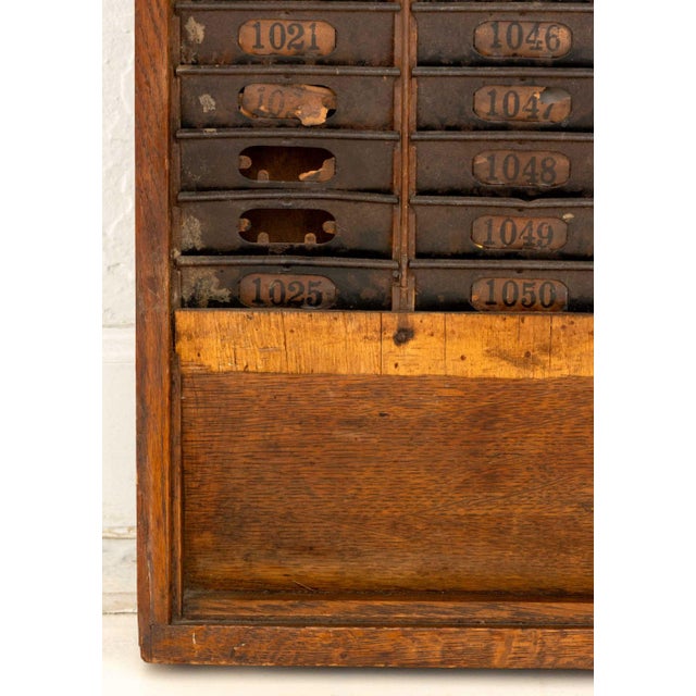 Early 20th Century American Vintage Oak Time Card Rack, First Half 20th Century For Sale - Image 5 of 8