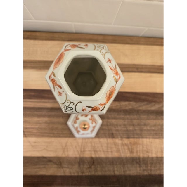 1990s Vintage Hand Painted Vase Porcelain Vase - Andrea by Sadek For Sale - Image 5 of 7