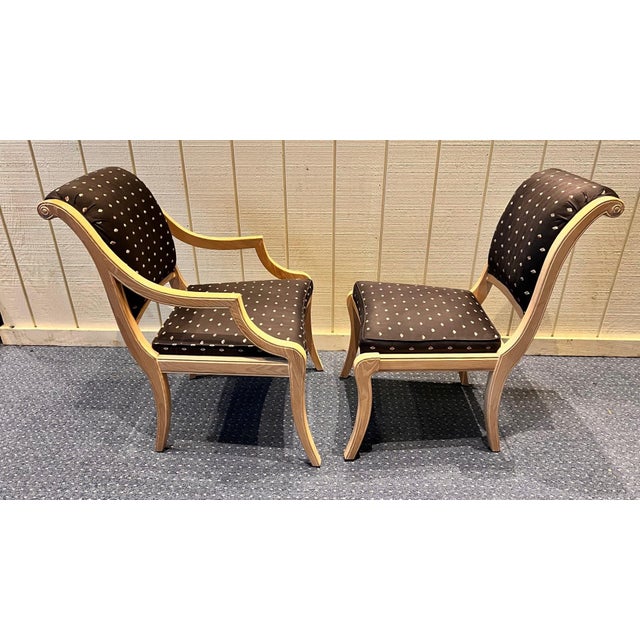 Century Furniture 1990s Century Furniture Whitewash Birch Dining Chairs - Set of 8 For Sale - Image 4 of 12