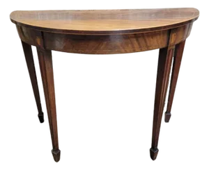 An Early 19th Century English Demi Lune Console Table.