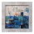 Square Hand Finished Framed Textured Blue and White Abstract Art on Canvas For Sale