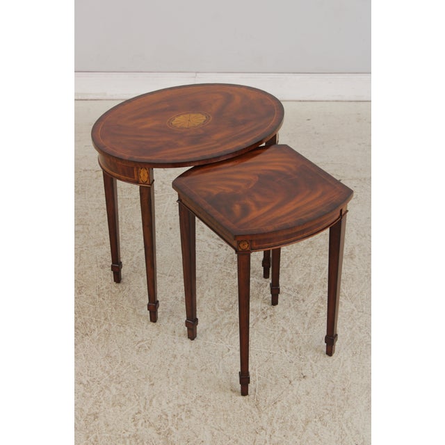 Maitland - Smith Maitland Smith Flame Mahogany Nesting Stack Tables For Sale - Image 4 of 16