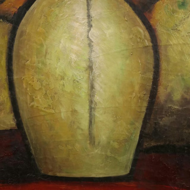 Uttermost Floral Still Life Red Poppies in Vase Oil on Canvas For Sale - Image 9 of 9