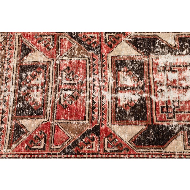 Vintage Anatolian Handmade Brick Red Tribal Wool Runner For Sale - Image 9 of 10