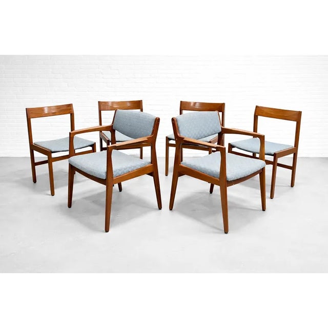 Mid Century Modern Teak Danish Dining Chairs by Knud Andersen for Jensen, Set of 6 For Sale - Image 10 of 10