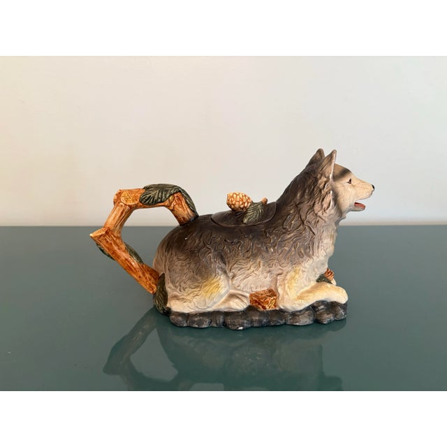 Late 20th Century Vintage Ceramic Wolf Teapot by Fitz and Floyd For Sale - Image 5 of 9