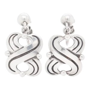 Vintage Hector Aguilar Taxco Mexican Sterling Silver Screwback Earrings - 2 Pieces