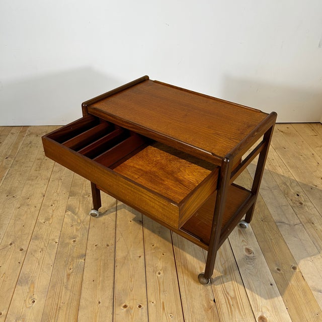 Danish Teak Bar Cart, 1960s For Sale - Image 5 of 9