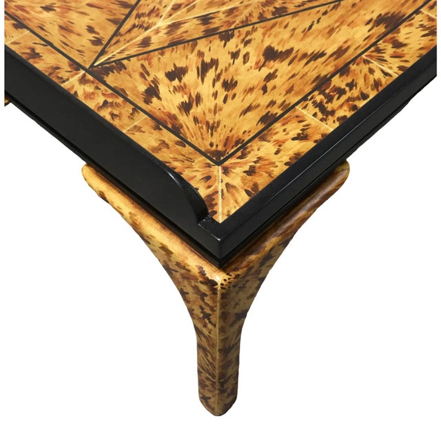 Lacquered Faux-Tortoise Coffee Table. For Sale - Image 12 of 13