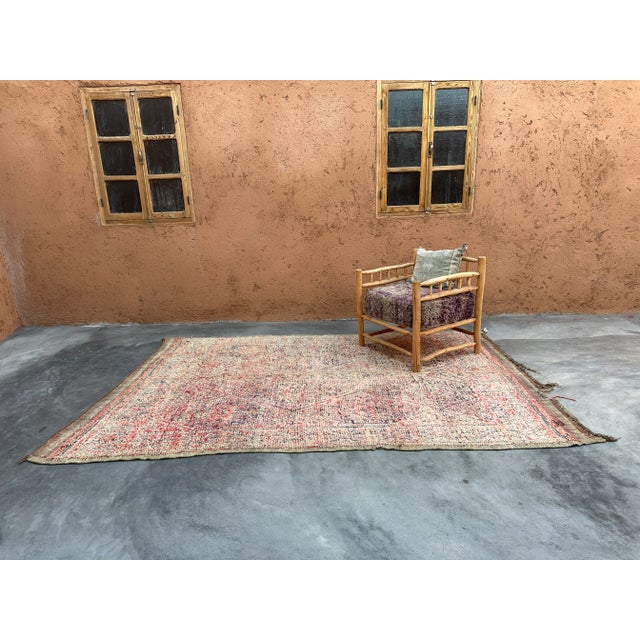 Peach Moroccan Beni M'Guild Rug - 6'4" X 9'7" Ft For Sale - Image 8 of 8