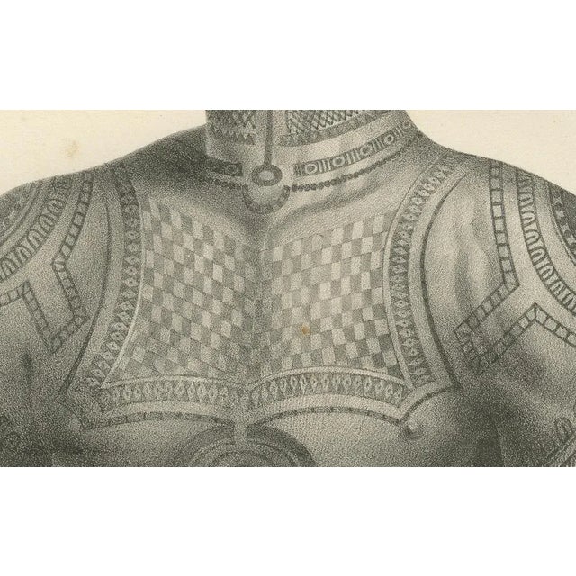 Joseph Brodtmann, A Tattooed Man from Nuku Hiva, French Polynesia, 1836, Print For Sale - Image 3 of 12