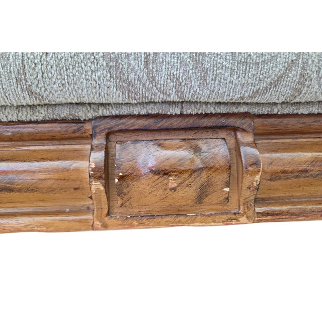 Wood Late 20th Century Bernhardt Curved Sofa With Rolled Back + Carved Wood Base For Sale - Image 7 of 11