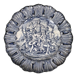 Mid-Century Modern Italian Majolica Plate by Alba Docilia Albisola, 1950s For Sale