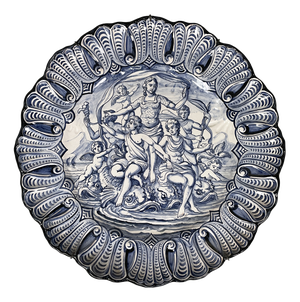 Mid-Century Modern Italian Majolica Plate by Alba Docilia Albisola, 1950s