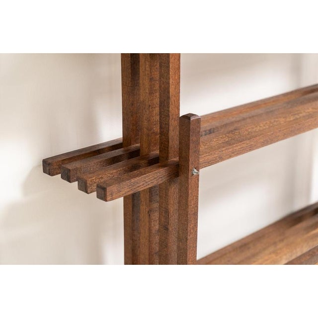 Sculptural Wengé Slat Bookcase For Sale - Image 11 of 18