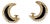 Chanel Vintage Gold Plated CC Black Moon Crystal Clip on Earrings, Pair For Sale