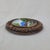 Vintage Hand Painted Folk Art Wood Plaque Village Scene Carved Round Frame For Sale - Image 6 of 9
