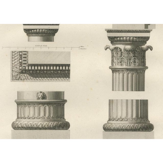 Cream Louis-Pierre Baltard, Louvre Architectural Studies, 1803, Paper, Set of 2 For Sale - Image 8 of 16