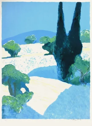 1985 Roger Muhl Le Cyprès Lithograph