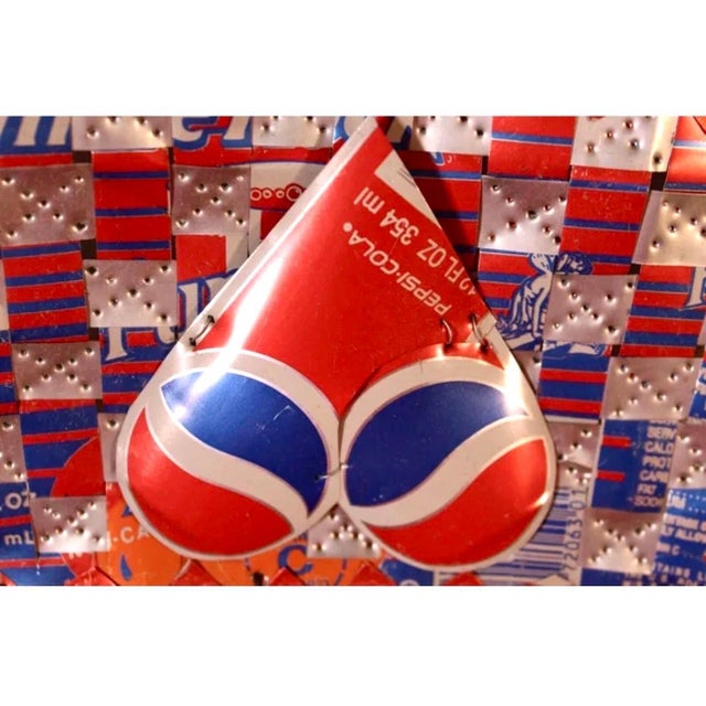 Ross Palmer Beecher, Abstract Red Blue Folk Art Americana Flag Can Tapestry Quilt Ross Palmer Beecher, c.1988 For Sale - Image 17 of 18