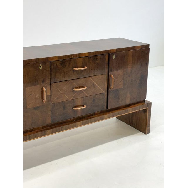 Brown Italian Art Deco Walnut Sideboard, 1950s For Sale - Image 8 of 18