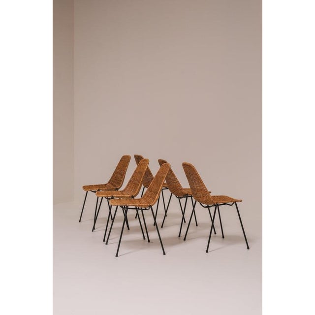 1950s Basket Chairs by Gian Franco Legler, 1951, Set of 6 For Sale - Image 5 of 18