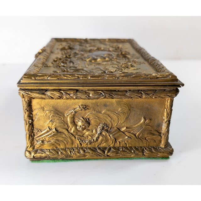 19th Century 19th Century French Gilt Bronze Neoclassical Dresser or Jewelry Box For Sale - Image 5 of 14