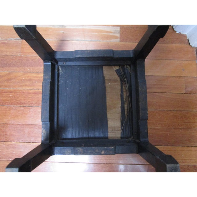 Asian Mid-20th Century Black Wood Foot Rest or Low Side Table with Turned Ming Feet For Sale - Image 3 of 5