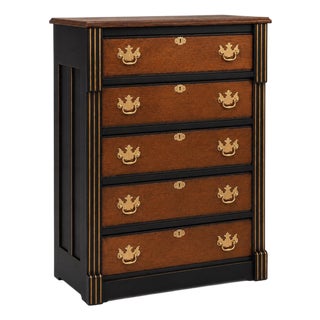 Late 19th Century Solid Oak Chest of Drawers | Onyx Black & Old Chapel Satin Walnut Restoration For Sale