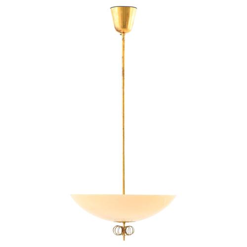 Ceiling Lamp in Brass and Glass from Paavo Tynell, 1950s For Sale - Image 11 of 11