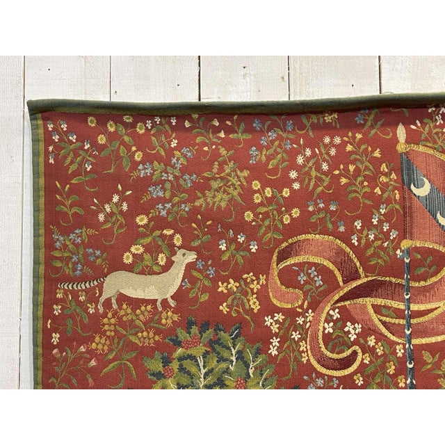 Handmade Medieval Style Named Lady with Unicorn Tapestry, 1960s For Sale - Image 3 of 10