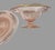 American Vintage Retro Pink Depression Glass Floral Edge Pedestal Compote & Underplate For Sale - Image 3 of 5