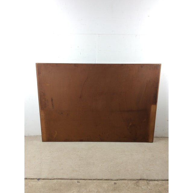 Mid Century Modern Long Rectangular Wall Mirror With Unique Carved Detail at Top of Frame For Sale - Image 14 of 16