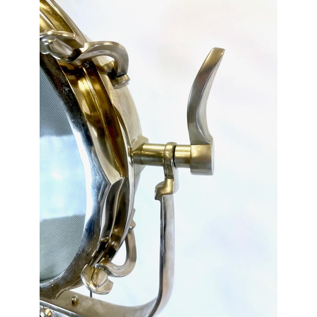 Large Vintage Tripod Aluminum Nickled Floor Lamp, 1980s For Sale - Image 15 of 18