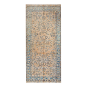 Pretty Antique Camel Background Color Handmade Floral Design Kerman Area Rug