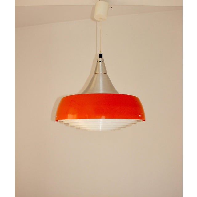 Modern Vintage Pendant Light in Aluminum, 1970s For Sale - Image 3 of 10