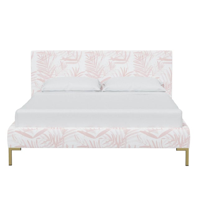 Featured in luxurious fabrics and supported by gorgeous brass Y legs, this platform bed is a force to be reckoned with....