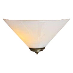 Mid-Century Modern Wall Lamp in Frosted Glass and Brass, 1970s For Sale