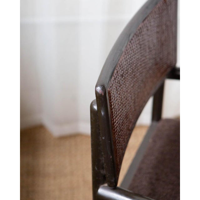 1950s John Stuart Mid-Century Modern Cane and Wood Dining Chairs - Set of 4 For Sale - Image 9 of 13